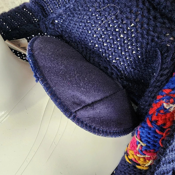 Vintage Chaus Embroidered Preppy  Cardigan Paisley Plaid Cotton Navy Size Large - Picture 12 of 14